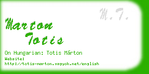 marton totis business card